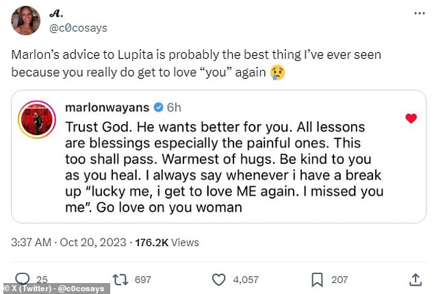 1697823570 523 Marlon Wayans emotional response to Lupita Nyongo and Selema Masekelas