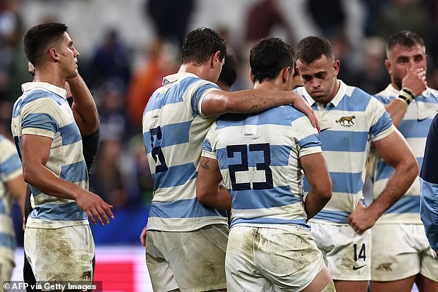 Argentina were defeated by New Zealand as the Pumas crashed out of the Rugby World Cup