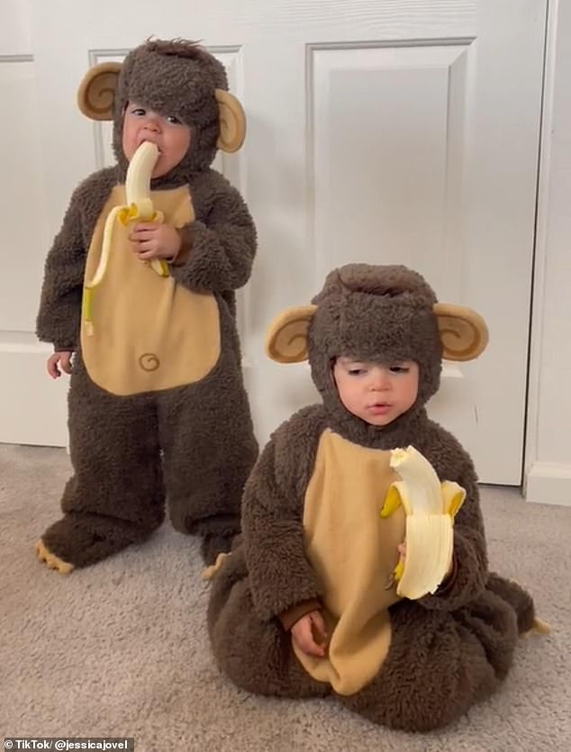 Her girls (pictured) are now four years old and have been wearing various adorable costumes ever since