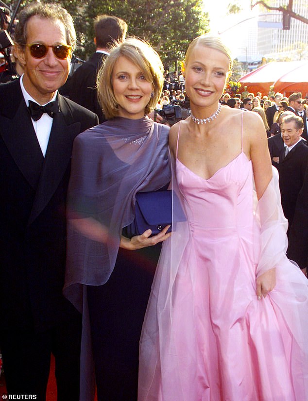 Gwyneth is the daughter of producer Bruce Paltrow and actress Blythe Danner, who is pictured with Gwyneth at the 1999 Oscars, where she won the Best Actress award.