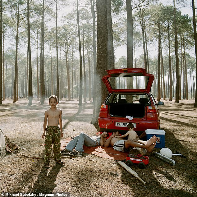 From the photo series Public Encounters, the Peterson family, Tokai Forest, Cape Town, South Africa, 2004