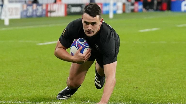 Will Jordan scored the opening try of the match for New Zealand 