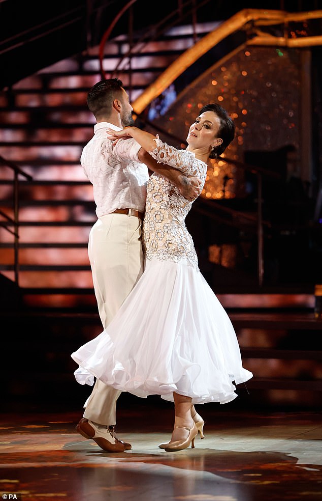 On hiatus: Strictly star Amanda Abington, 49, has pulled out of Saturday's show for medical reasons (pictured on the show with pro partner Giovanni Pernis last week)