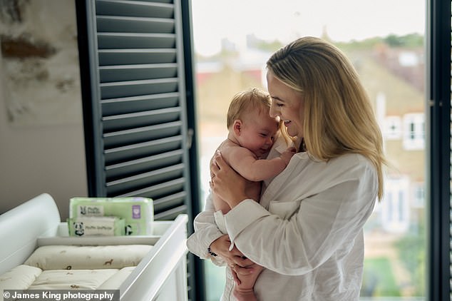 Parenthood: The Made In Chelsea star, 29, welcomed her first child, son Jude, with husband Cameron McGeehan in June and is adjusting to life as a new mother