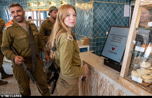 Tamar, 22, from Tel Aviv, is a flight attendant.  She holds the rank of lieutenant in the Israeli army
