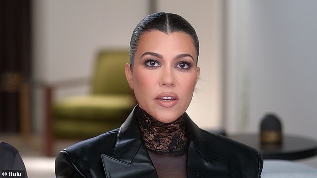 Upset: Kourtney was left unimpressed after finding out her sisters spoke to 'Not Kourtney' to talk about her in volatile 'Keeping Up With The Kardashians' season 4 premiere