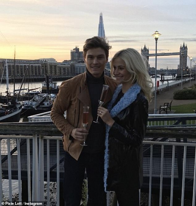 Big moment: Pixie has previously revealed they are in no rush to get married and the couple got engaged in November 2016 after six years of dating