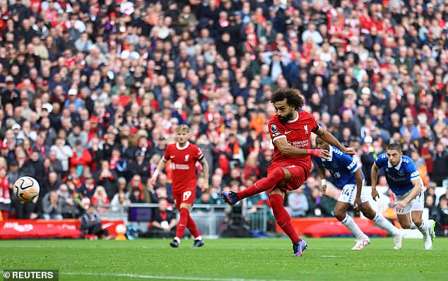 Mohamed Salah stepped up and fired the penalty to Pickford's left into the top corner of the net