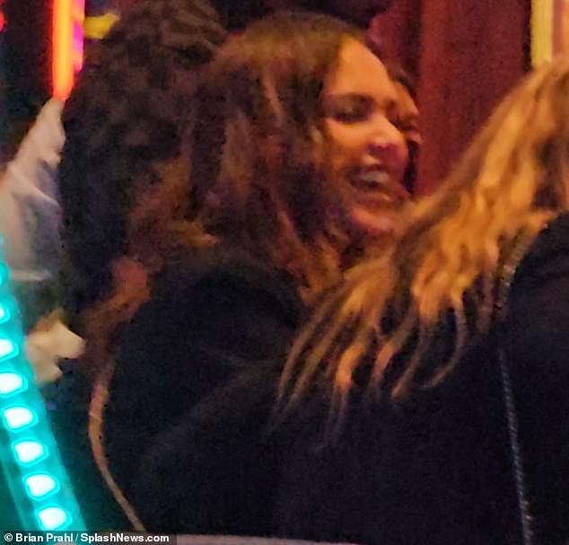 Deal the cards: The 42-year-old actress appeared to be thoroughly enjoying her time in Sin City as she joined her pals at the blackjack table and made the most of the casino's gambling facilities