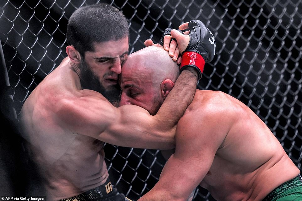 Makhachev took advantage of the clinch early before managing to connect with the telling punch in the fight