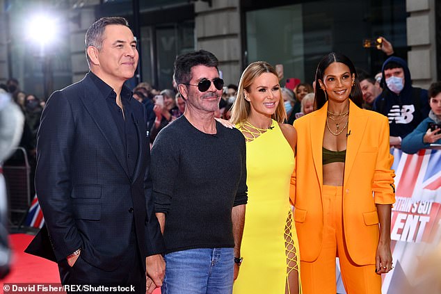 Judges: While Amanda hints that David and his former boss Simon Cowell may not be on the best of terms, she insists he still holds a special place in her own and Alesha Dixon's hearts (LR: Britain's Got Talent judges David, Simon, Amanda and Aleši pictures in January last year)