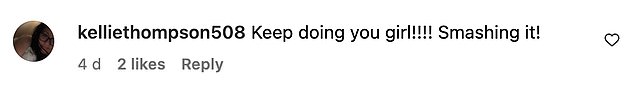 Congratulations: Fans flocked to her comments section to praise the singer for her impressive weight loss and encouraged her to keep going