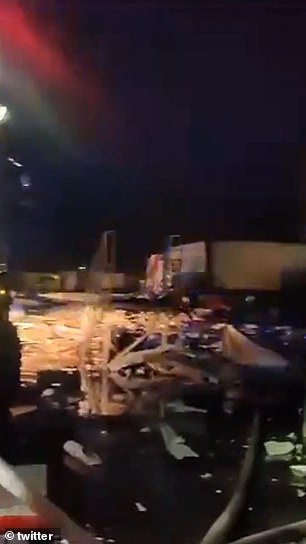 Ukrainian President Volodymyr Zelensky shared a video on social media of what appeared to be a badly damaged warehouse surrounded by rubble and a container with the logo of Ukrainian postal operator Nova Poshta.