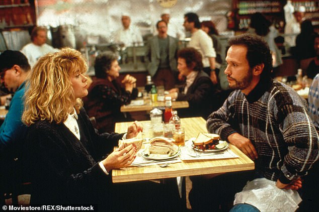 According to scientists, moans and light grunts are most common, with very little talking.  Contrary to popular belief, men are just as loud as women.  Pictured: A scene from When Harry Met Sally