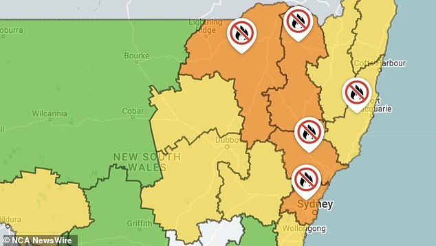 Total fire bans are in place for large parts of NSW.  Image: RFS NSW