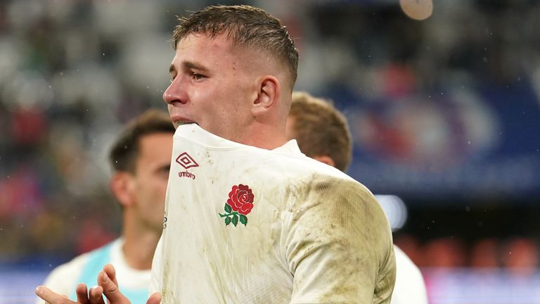 Freddie Steward showed his emotion both in the anthem and at the end of the match after a great performance that ended in defeat 