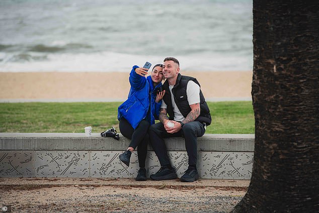 The couple also posed for loved-up selfies together shortly after the sweet moment unfolded