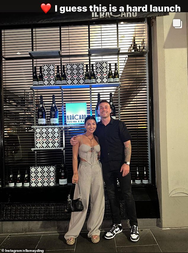 The raven-haired beauty went Instagram official with her hunky lover by posting a photo of them cooking up a storm outside a Melbourne restaurant in April.