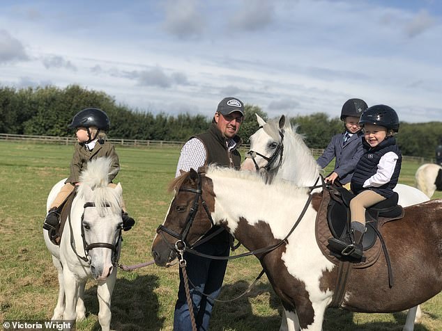 The mental health campaigner encouraged anyone who is going through what Matthew (pictured riding with children) went through - or is worried about a loved one - to speak up