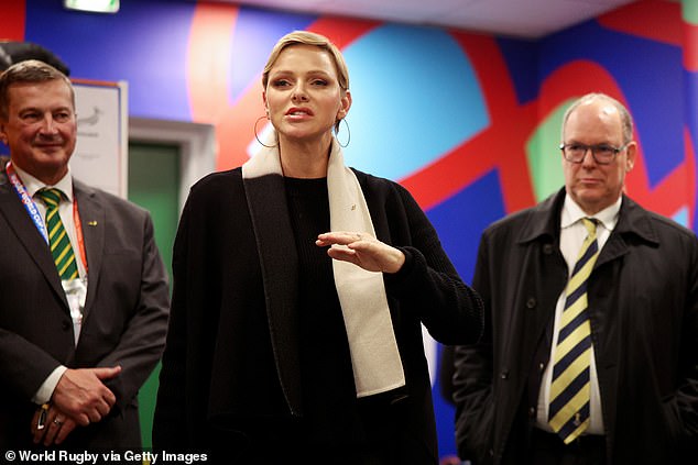 During the match, Charlene looked just as passionate as her team was cheered on from the stands