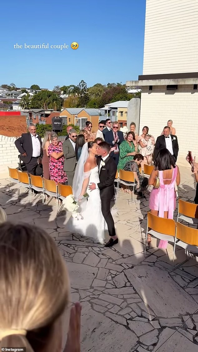 The backdrop for the beautiful ceremony was the Brisbane skyline