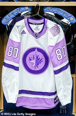 Hockey Fights Cancer special warm-up jersey