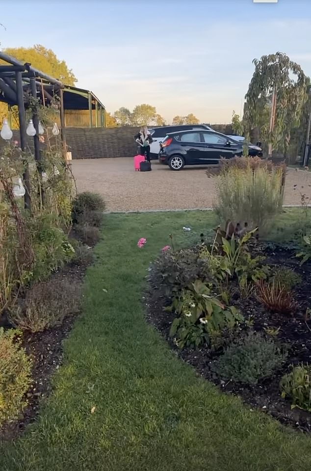 Hobby: The reality star has taken up gardening and revealed her perfectly manicured flower beds when her hairdresser arrived