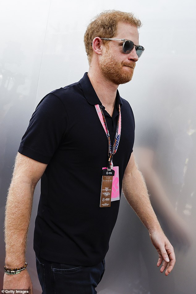 The Duke of Sussex looked cool as he donned his aviators upon arrival at the US Grand Prix