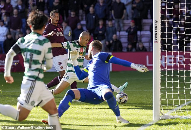 Daizen Maeda doubled Celtic's lead with a close-range finish in the 23rd minute