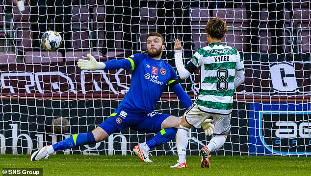 Kyogo Furuhashi continued his scoring streak with an eighth goal in eight games against Hearts