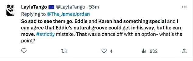 Opinions: However, some watching at home have questioned the decision on social media - especially since he was given a 10 by Shirley for their Movie Week Men In Black routine two weeks ago