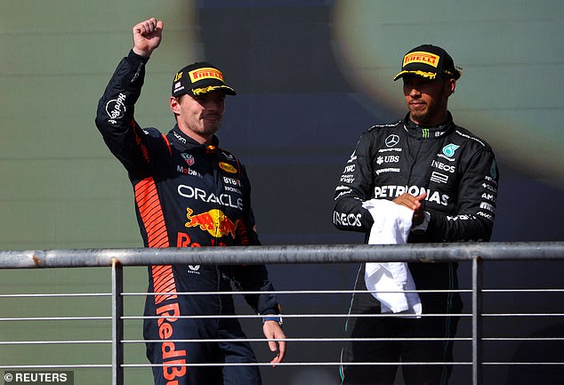 Lewis Hamilton approached Verstappen in the closing stages, but he kept him at a distance