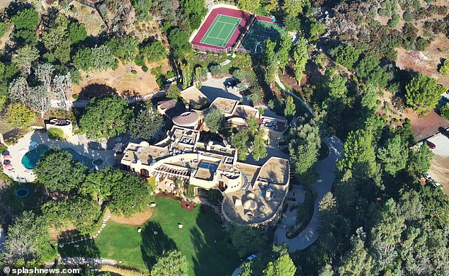 Opulent living: the estate consists of nine bedrooms, a home theater, a swimming pool, basketball, tennis and volleyball courts, an eight-car garage and more