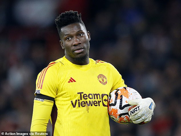 The club's new goalkeeper Andre Onana has struggled with form since joining from Inter Milan