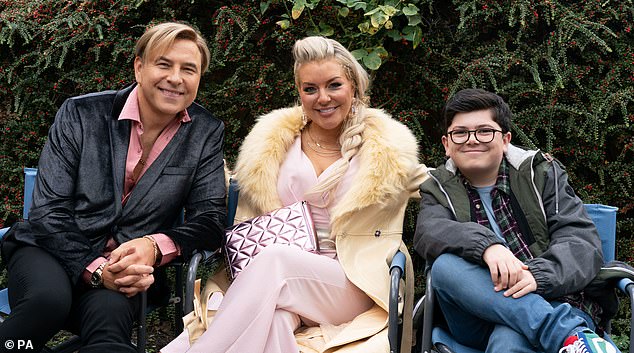 On screen: David claims the BBC has withdrawn some funding for an animated series of his 2011 book Gangsta Granny due to 'negative publicity' (David pictured with Sheridan Smith and Archie Yates in 2022's Gangsta Granny Strikes Again!)