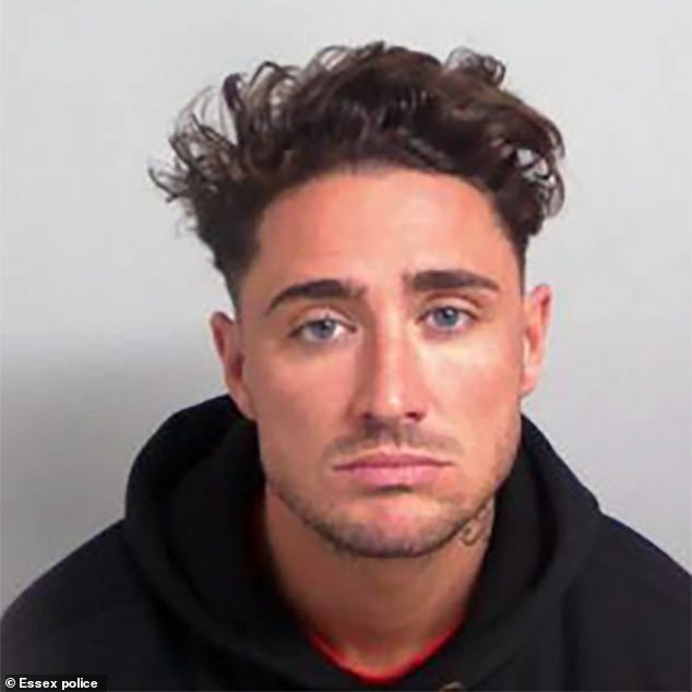 Jail sentence: Reality star Stephen, 33, was sentenced to 21 months in prison in March after secretly filming a sexual encounter with Georgia on CCTV in his garden and then uploading it online