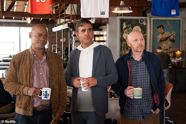 Old school: Starring Burr as Jack Kelly (right), Cannavale as Connor Brody (center) and Woodbine as Mike Richards (left), Old Dads tells a story about parenthood and friendship