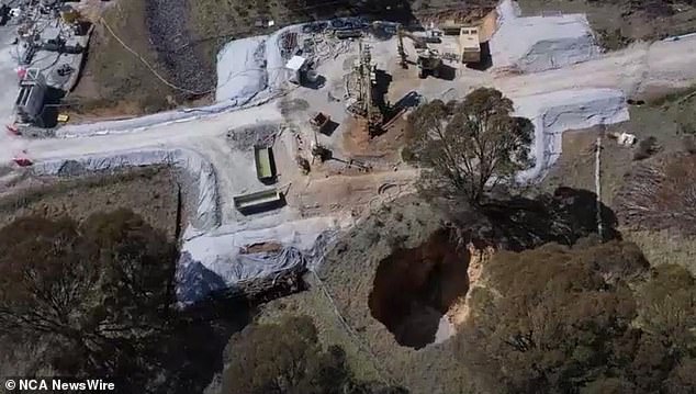 Just before Christmas, a sinkhole formed near the project