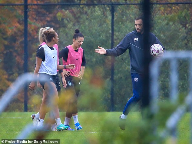 On Friday morning, Ali Krieger was spotted working out ahead of an NWSL playoff game Sunday