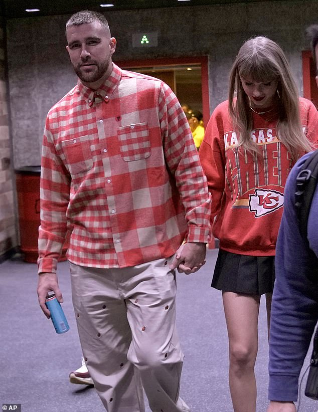 After the match, Taylor and Travis both left the stadium holding hands