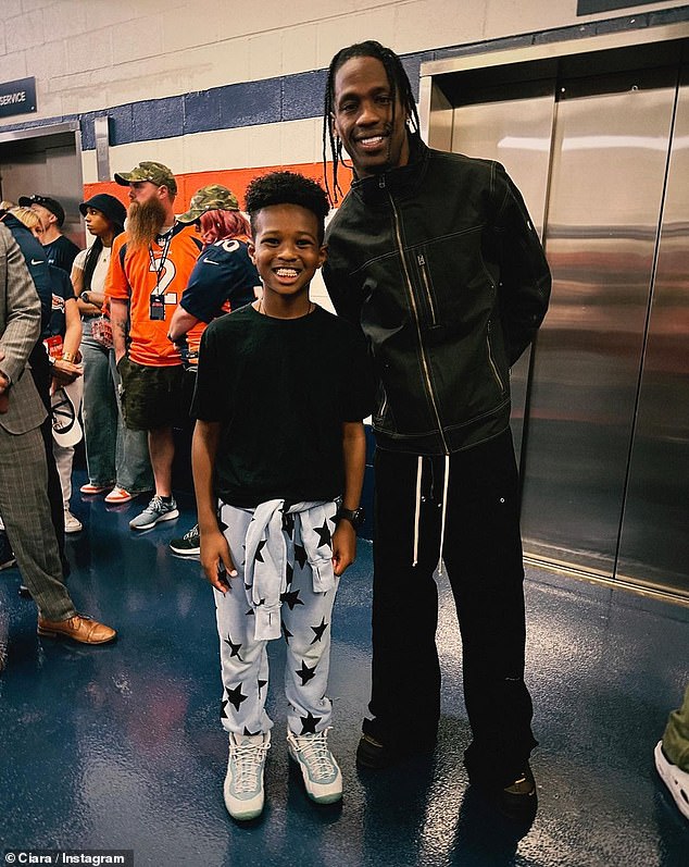 Fan: Future posed for a photo with Travis Scott, who apparently played the game at Empower Field at Mile High before going on to star in his own Circus Maximus show at Ball Arena