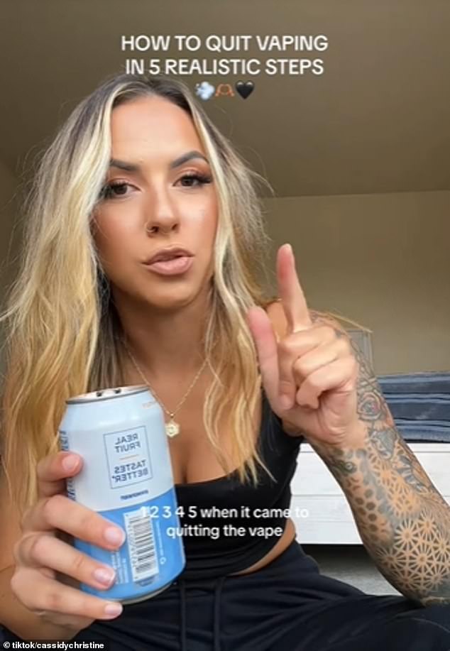 In the video posted to her account, Cassidy admitted that quitting the habit was 