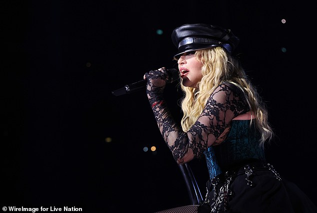 Superstar!  Madonna kicked off her Celebration tour at London's O2 Arena earlier this month;  pictured on October 15 in London