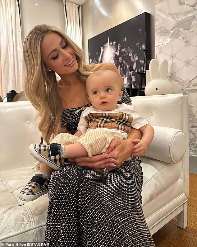 Dreamy: The perfume mogul called the only child she has with husband Carter Reum a 'baby angel' as she explained he enjoyed his first trip to New York City