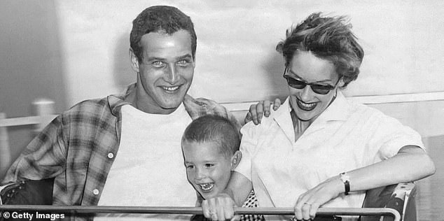 Affair: The two met in 1953, when they were both studying in the Broadway play Picnic.  They began having an affair while he was married to his first wife, Jackie Witte, with whom he had three children;  Pictured with Witte