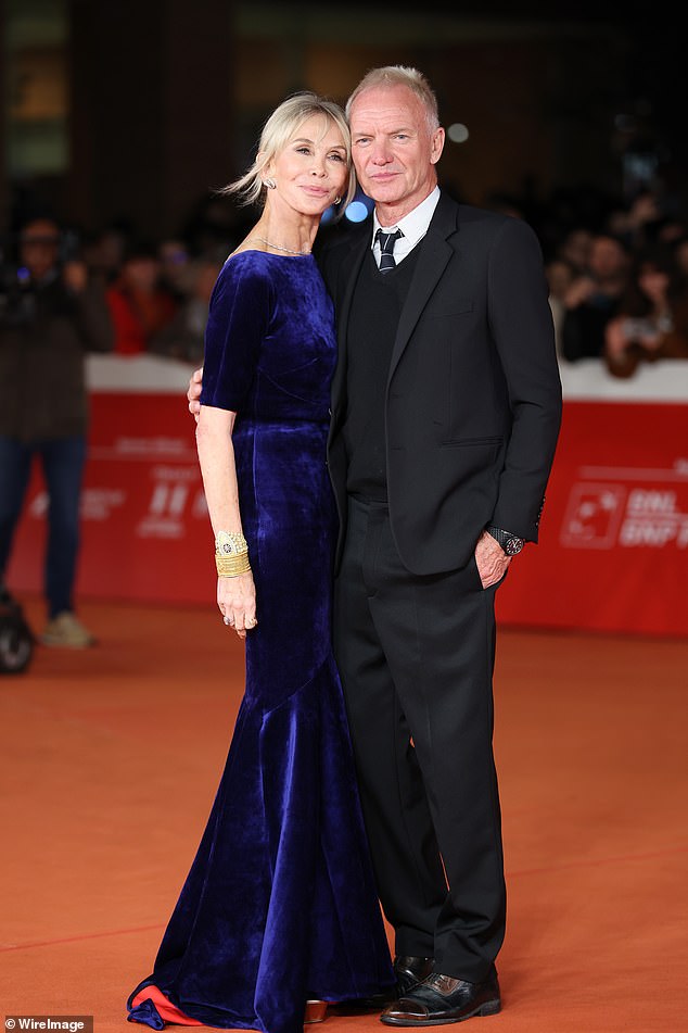 Sweet: The musician, 72, and the actress, 69, looked more in love than ever at the red carpet event at the Auditorium Parco Della Musica