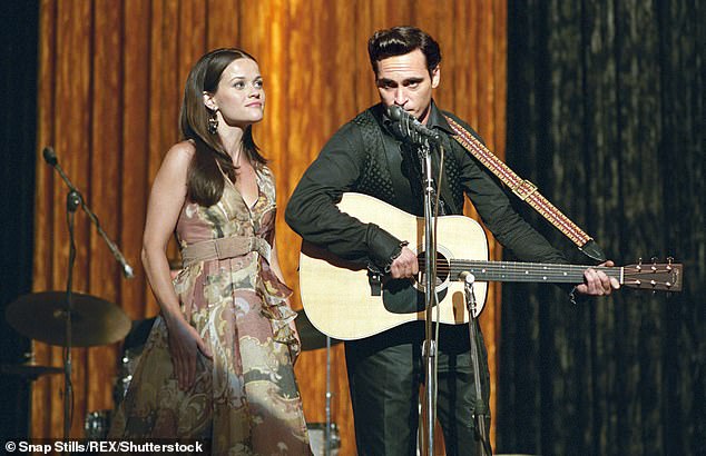 Wow: The star won the 2006 Oscar for Best Actress for her portrayal of June Carter Cash in Walk The Line (seen with Joaquin Phoenix as Johnny Cash)