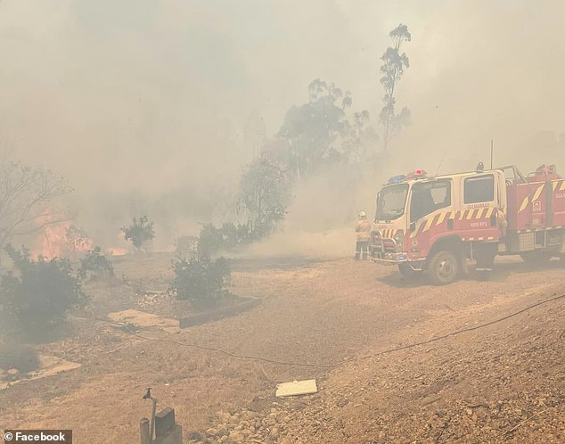 On Monday evening, the NSW Rural Fire Service warned of '62 fires across the state, 24 of which are not yet under control' (pictured, North Coast fire)