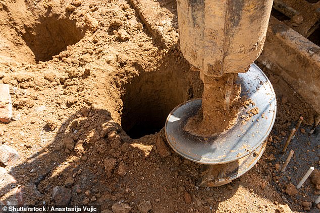 It is believed the man became entangled in an Auger, a device (pictured) often used on construction sites to drill into pieces of wood