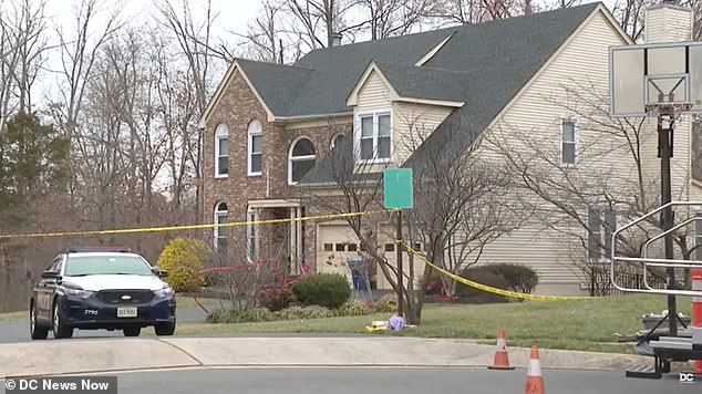 Banfield was discovered in an upstairs bedroom of her $1 million Virginia home (pictured).  She was taken to a hospital, where she died from her injuries